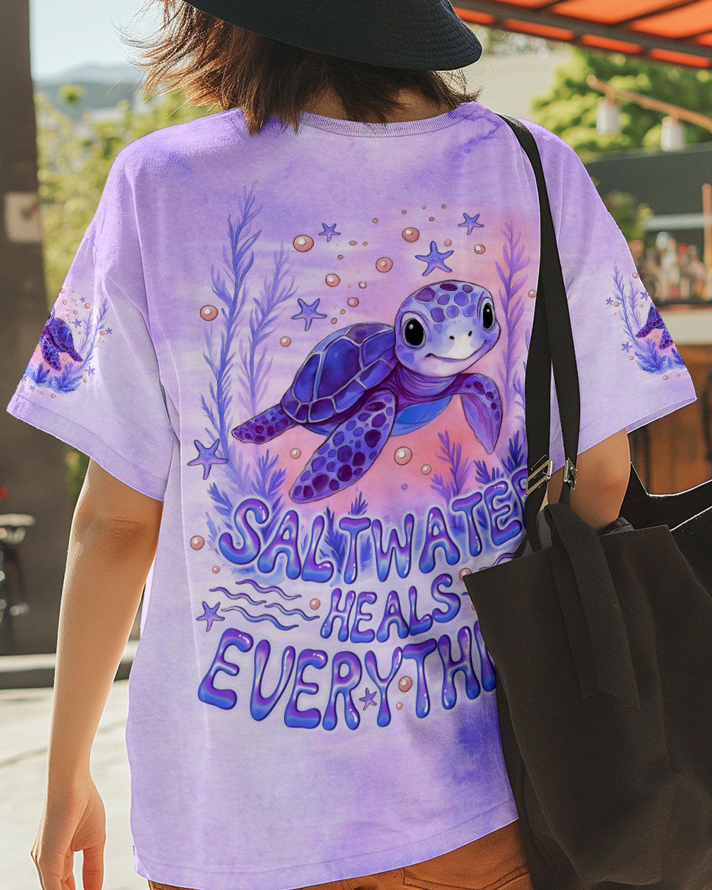 BLISSCORNERS SALTWATER HEALS EVERYTHING TURTLE ALL OVER PRINT