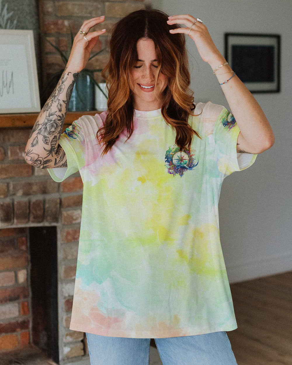 BLISSCORNERS SMELL THE SEA FEEL THE BREEZE COMPASS ALL OVER PRINT