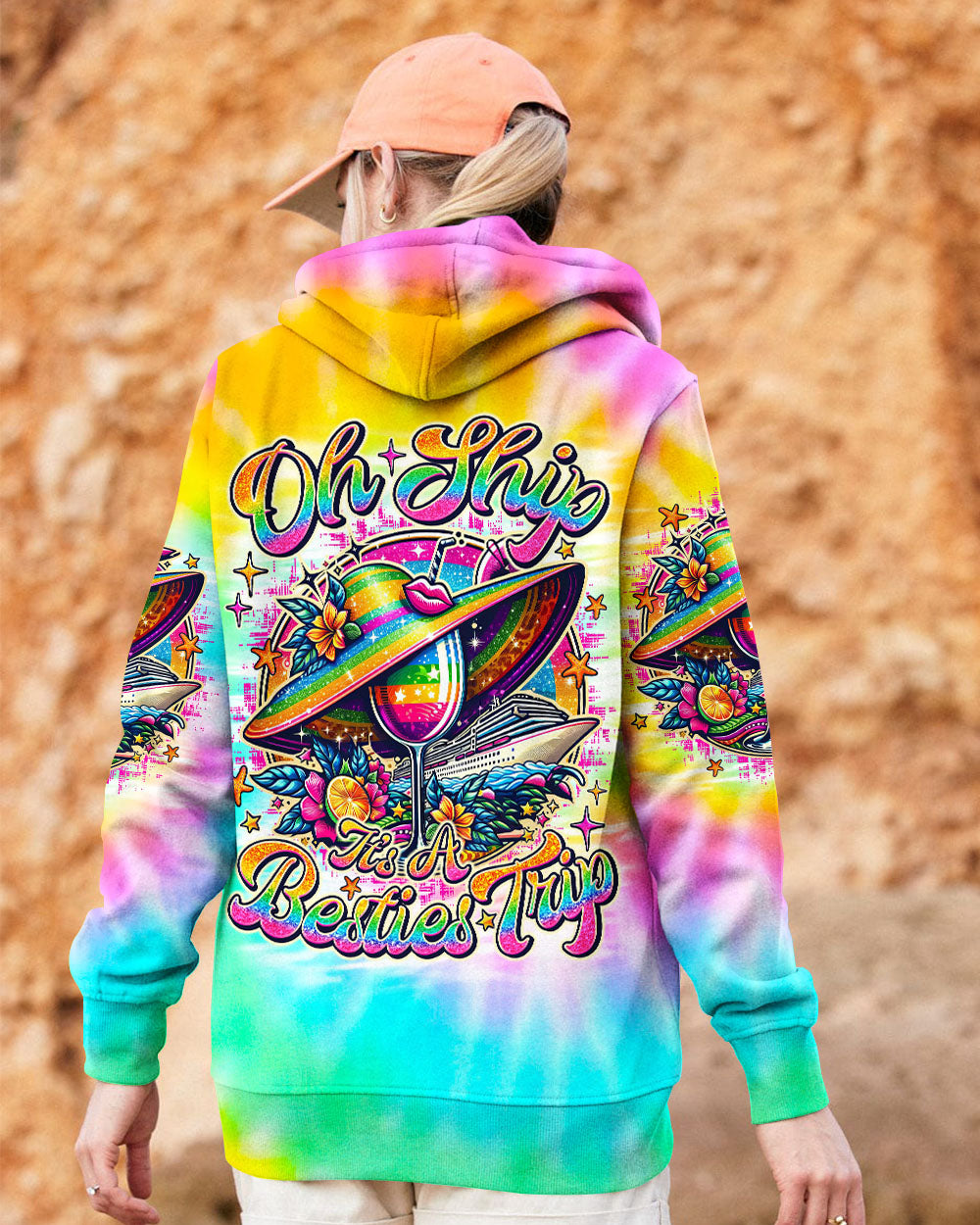 BLISSCORNERS OH SHIP IT'S A BESTIES TRIP CRUISE TIE DYE ALL OVER PRINT