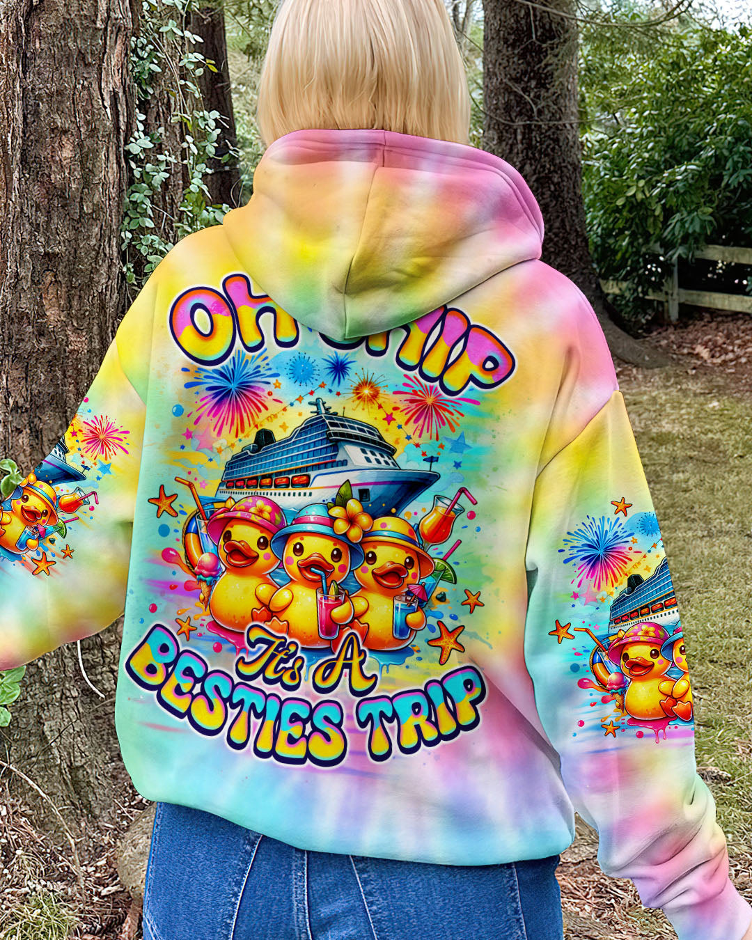 BLISSCORNERS OH SHIP IT'S A BESTIES TRIP CRUISE DUCK ALL OVER PRINT