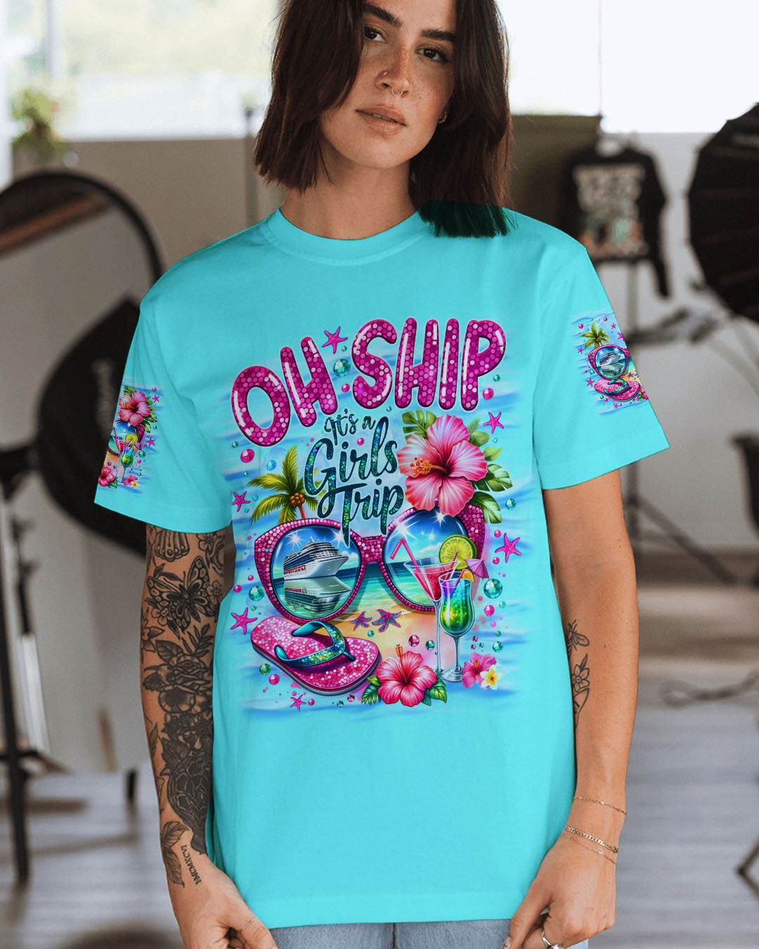 BLISSCORNERS OH SHIP IT'S A GIRLS TRIP CRUISE ALL OVER PRINT