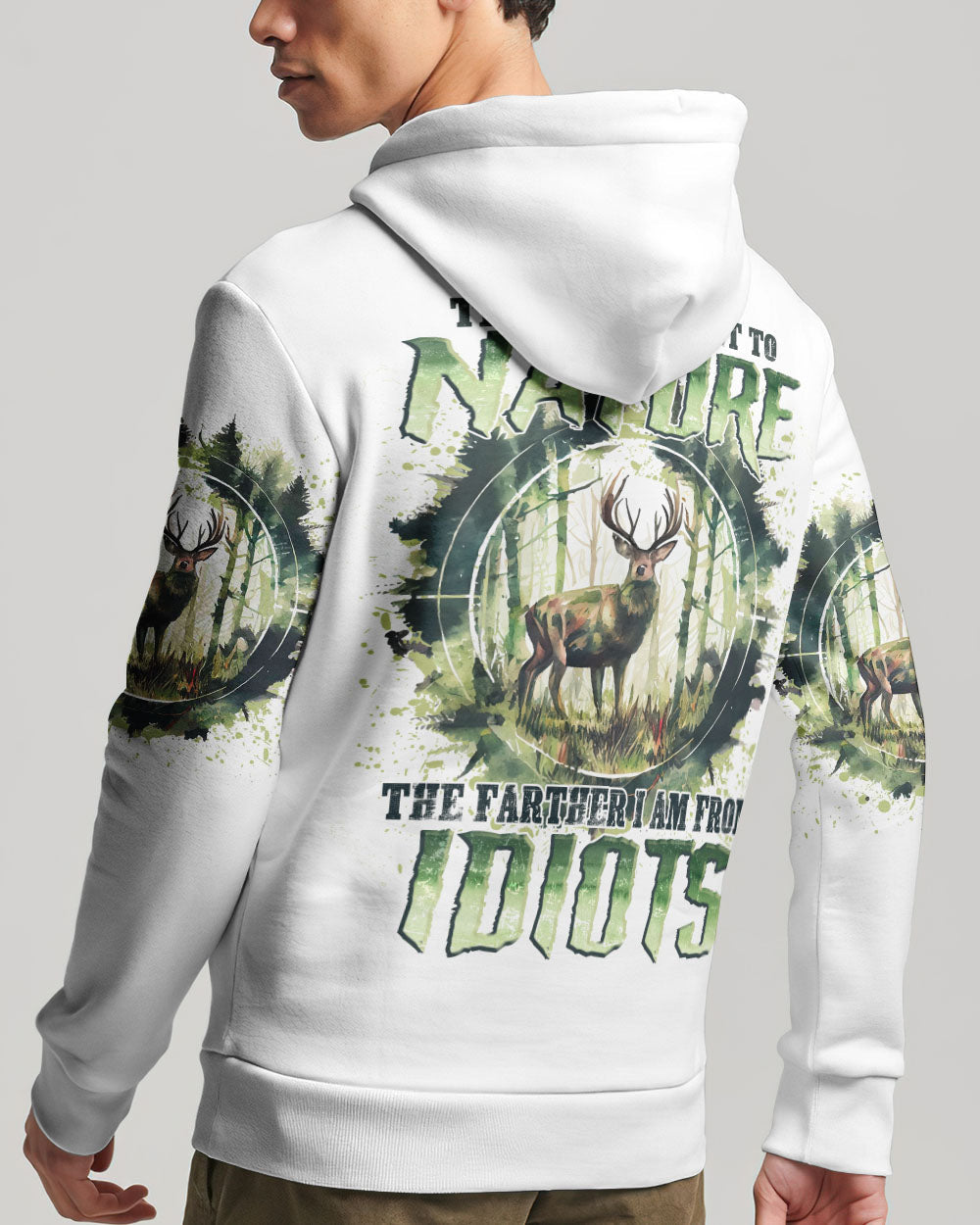 BLISSCORNERS THE CLOSER I GET TO NATURE DEER HUNTING ALL OVER PRINT