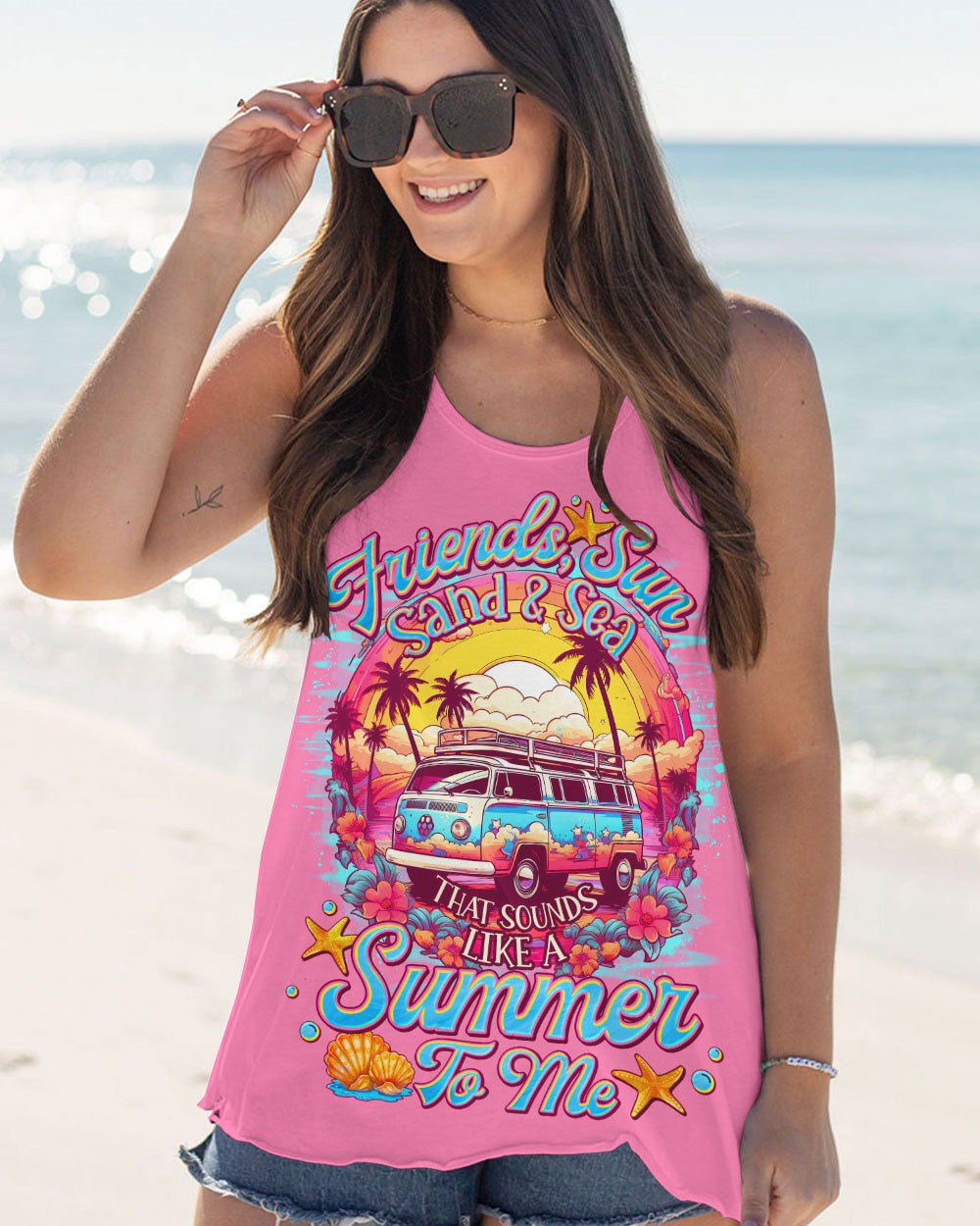 BLISSCORNERS FRIENDS SUN SAND AND SEA ALL OVER PRINT