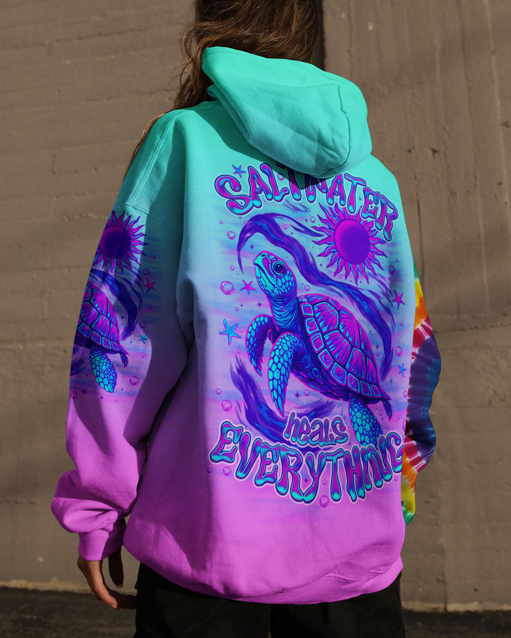 BLISSCORNERS SALTWATER HEALS EVERYTHING TURTLE ALL OVER PRINT