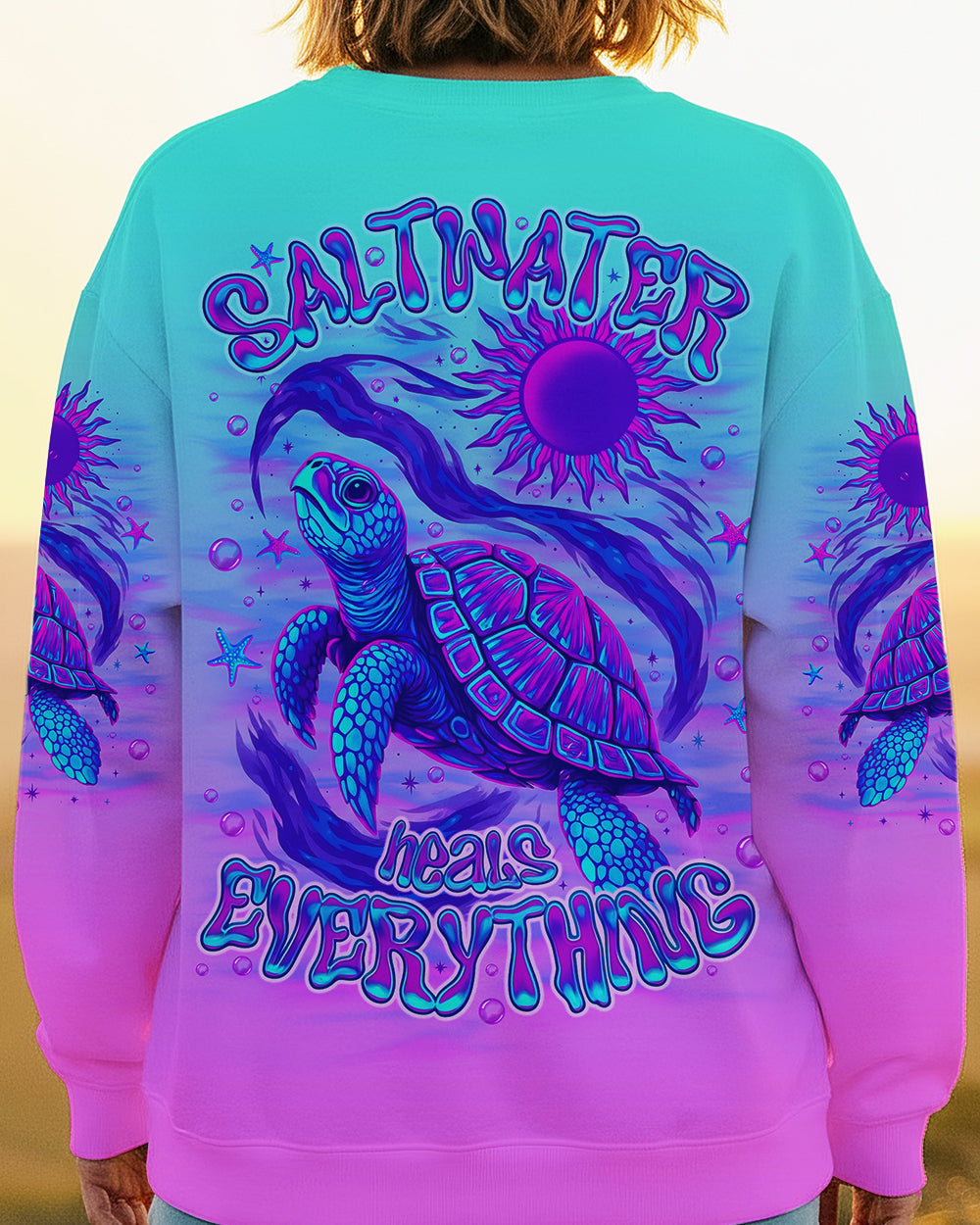 BLISSCORNERS SALTWATER HEALS EVERYTHING TURTLE ALL OVER PRINT