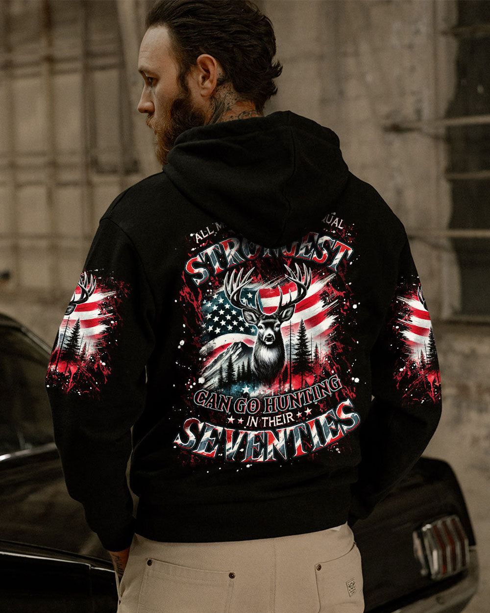 BLISSCORNERS GO HUNTING IN THEIR SEVENTIES DEER ALL OVER PRINT