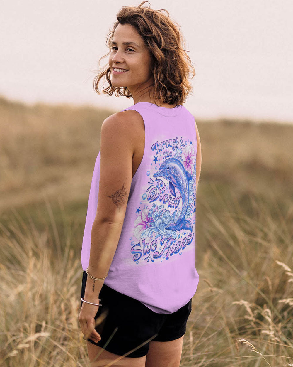 BLISSCORNERS THROUGH THE STORM DOLPHIN ALL OVER PRINT