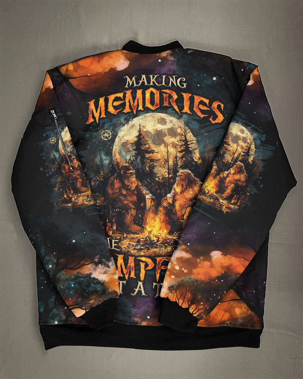 BLISSCORNERS MAKING MEMORIES ONE CAMPFIRE AT A TIME BIGFOOT BOMBER JACKET
