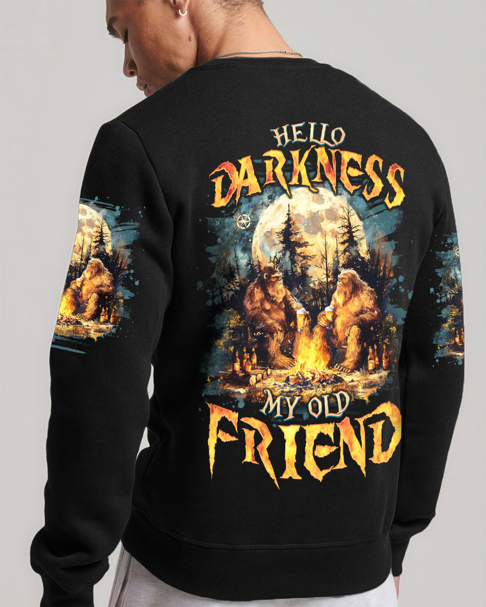 BLISSCORNERS HELLO DARKNESS MY OLD FRIEND BIGFOOT ALL OVER PRINT - TLNO2410251