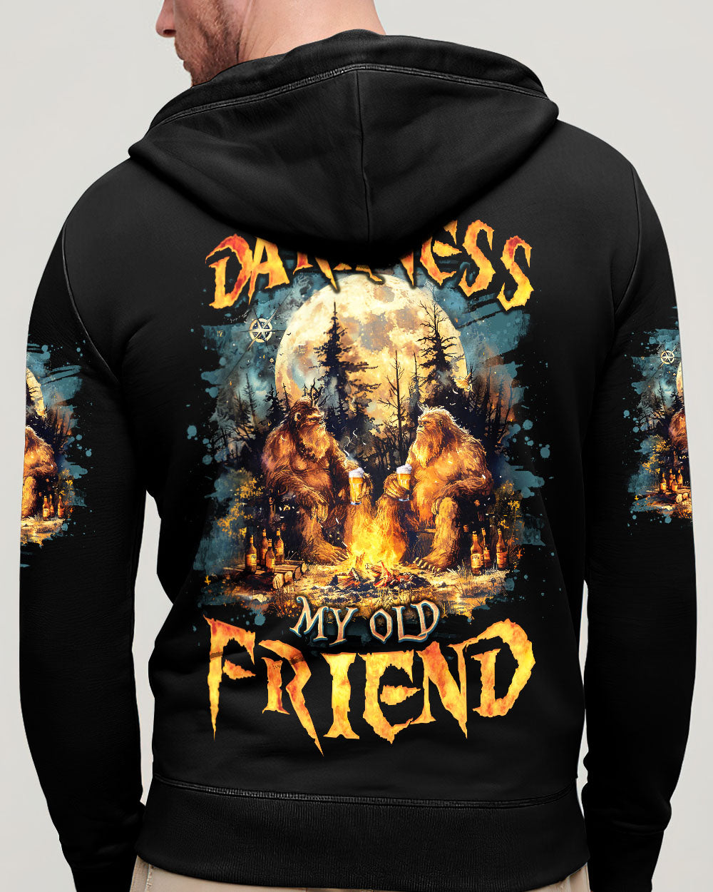 BLISSCORNERS HELLO DARKNESS MY OLD FRIEND BIGFOOT ALL OVER PRINT - TLNO2410251
