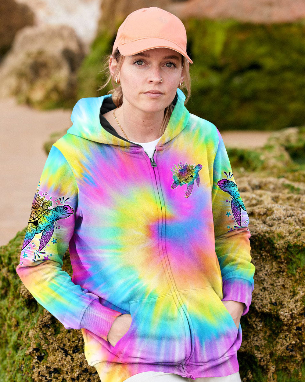 BLISSCORNERS SOME GIRLS ARE JUST BORN TURLTE TIE DYE ALL OVER PRINT