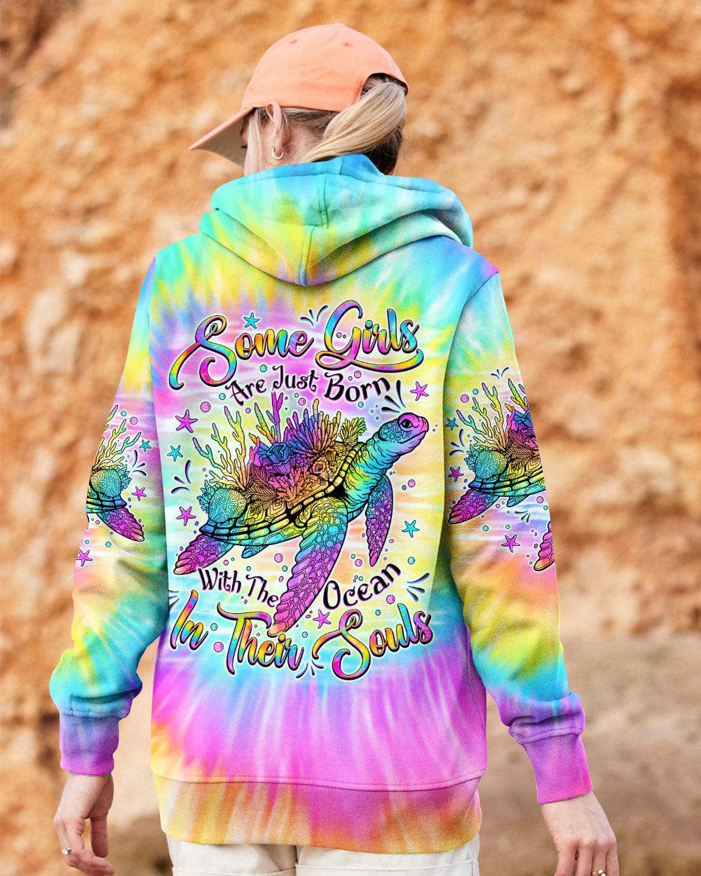 BLISSCORNERS SOME GIRLS ARE JUST BORN TURLTE TIE DYE ALL OVER PRINT