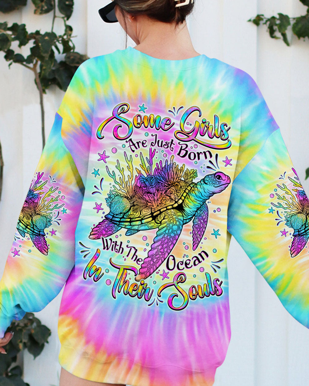 BLISSCORNERS SOME GIRLS ARE JUST BORN TURLTE TIE DYE ALL OVER PRINT