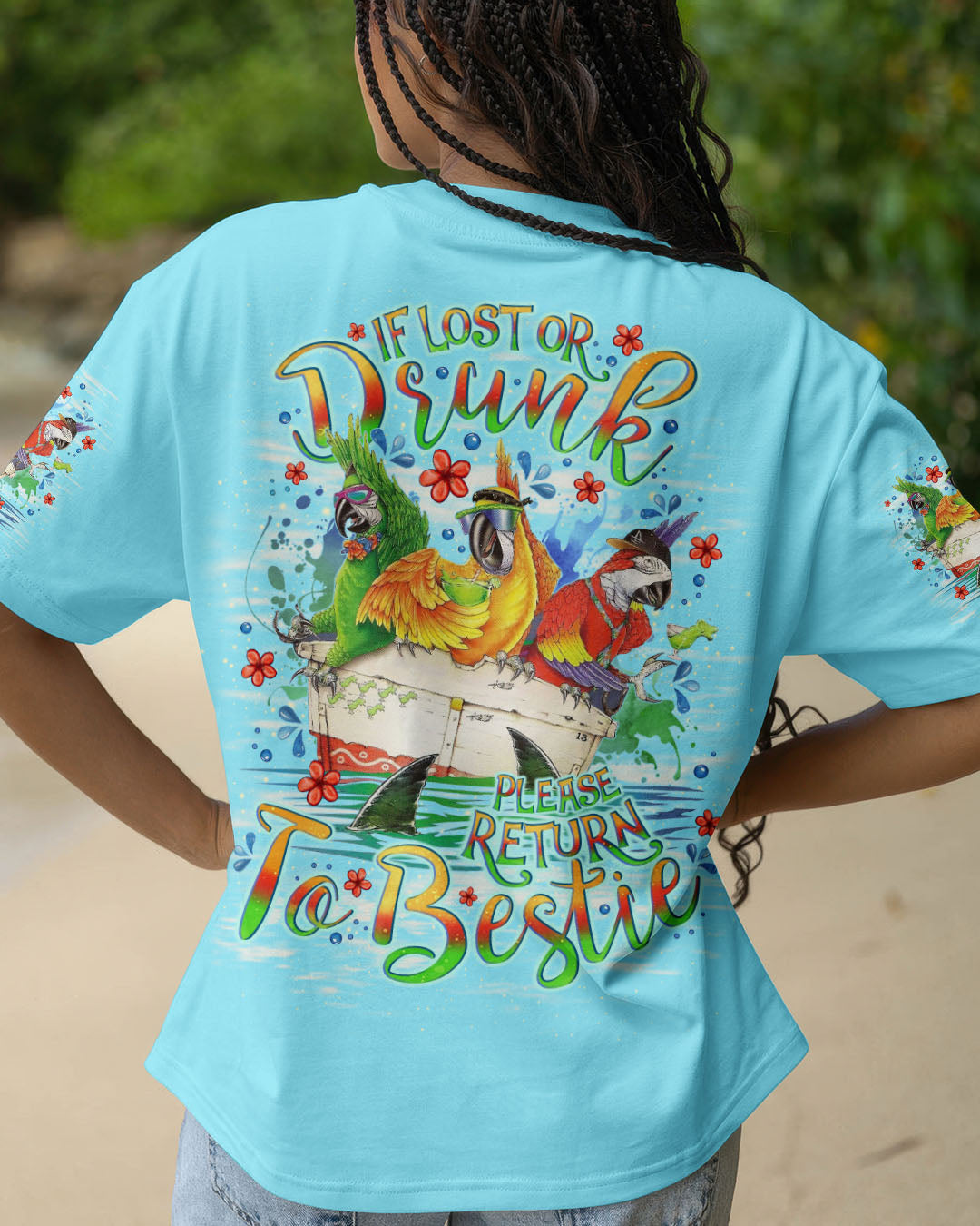 BLISSCORNERS IF LOST OR DRUNK PARROT ALL OVER PRINT