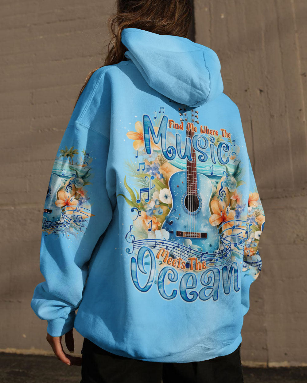BLISSCORNERS FIND ME WHERE THE MUSIC MEETS THE OCEAN ALL OVER PRINT