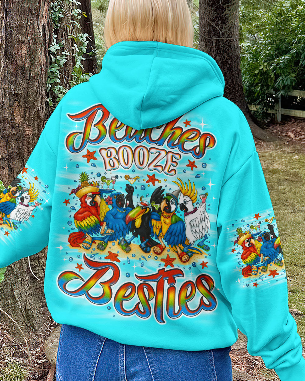 BLISSCORNERS BEACHES BOOZE BESTIES PARROT ALL OVER PRINT