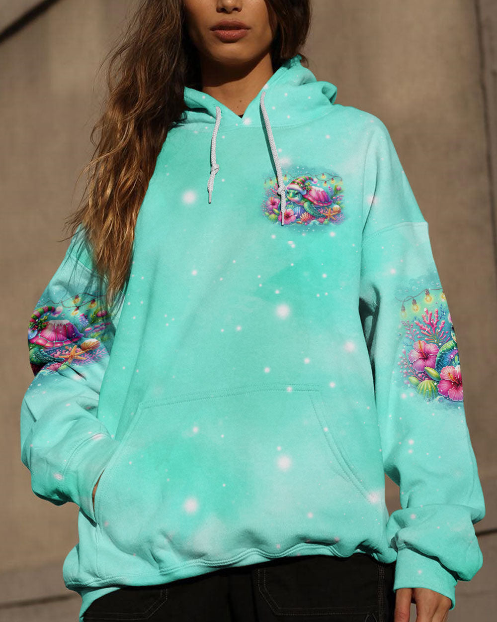 BLISSCORNERS SMELL THE SEA FEEL THE BREEZE TURTLE CHRISTMAS ALL OVER PRINT
