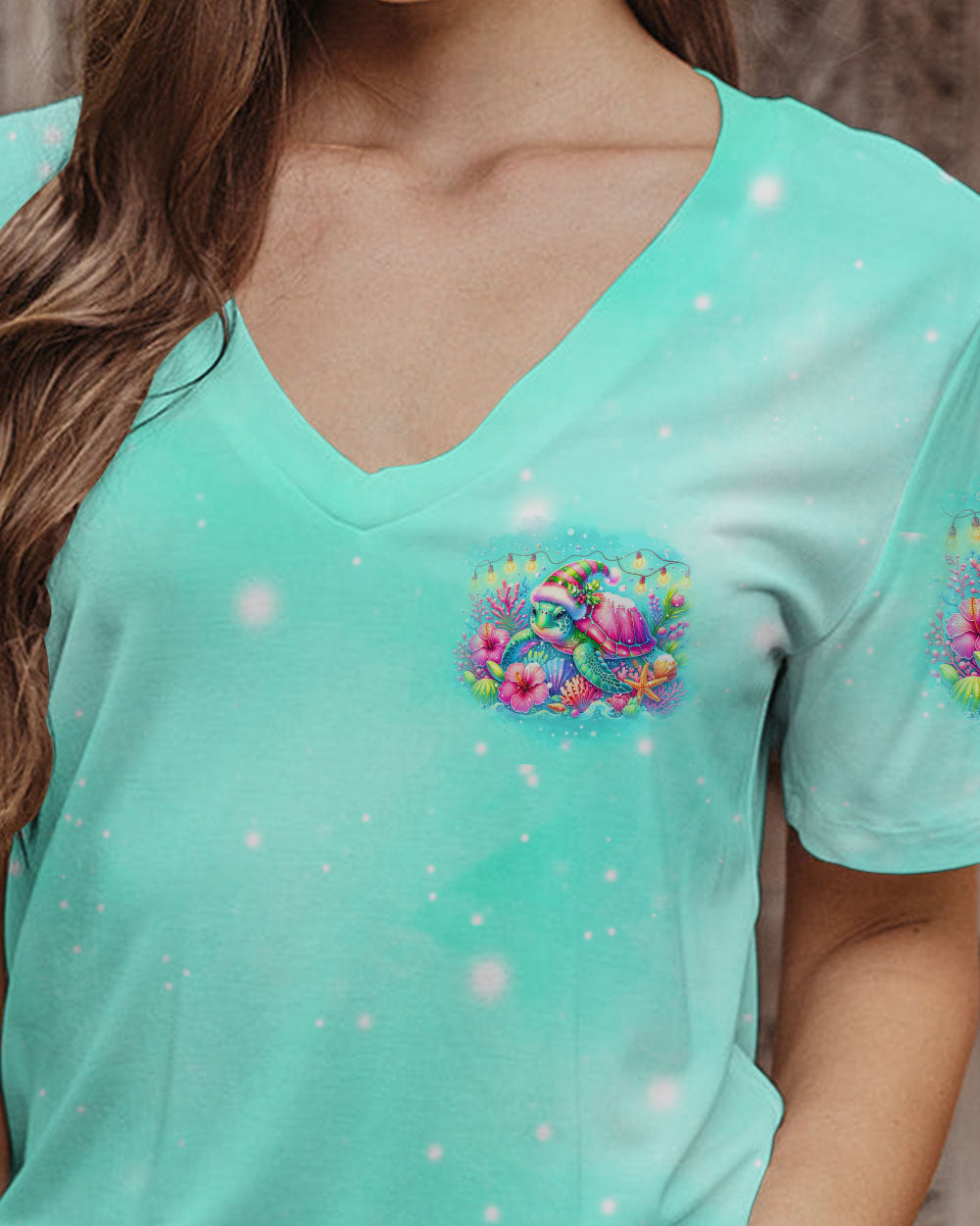 BLISSCORNERS SMELL THE SEA FEEL THE BREEZE TURTLE CHRISTMAS ALL OVER PRINT