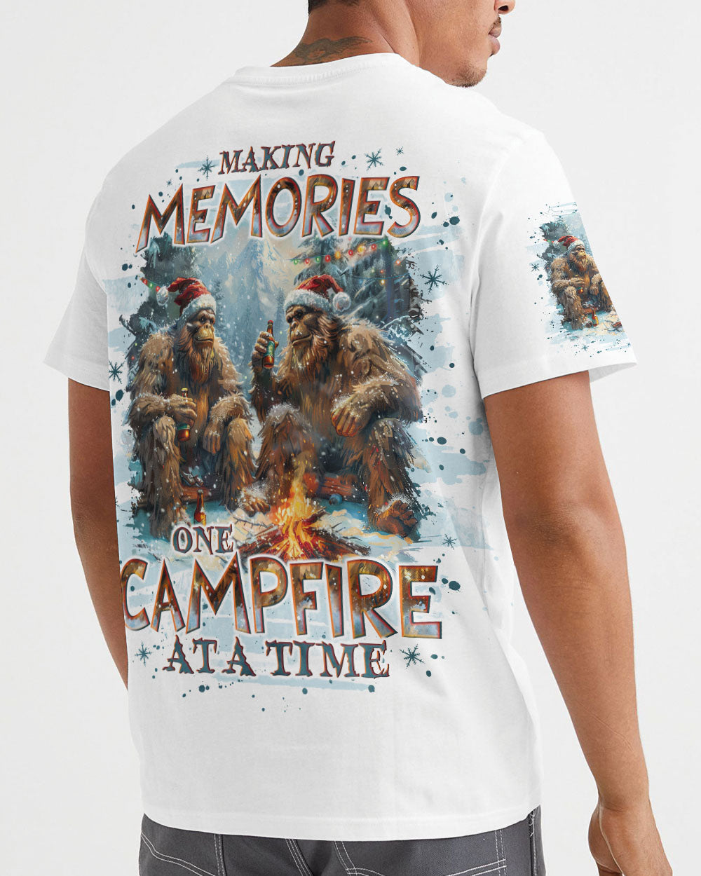 BLISSCORNERS MAKING MEMORIES ONE CAMPFIRE AT A TIME BIGFOOT CHRISTMAS ALL OVER PRINT