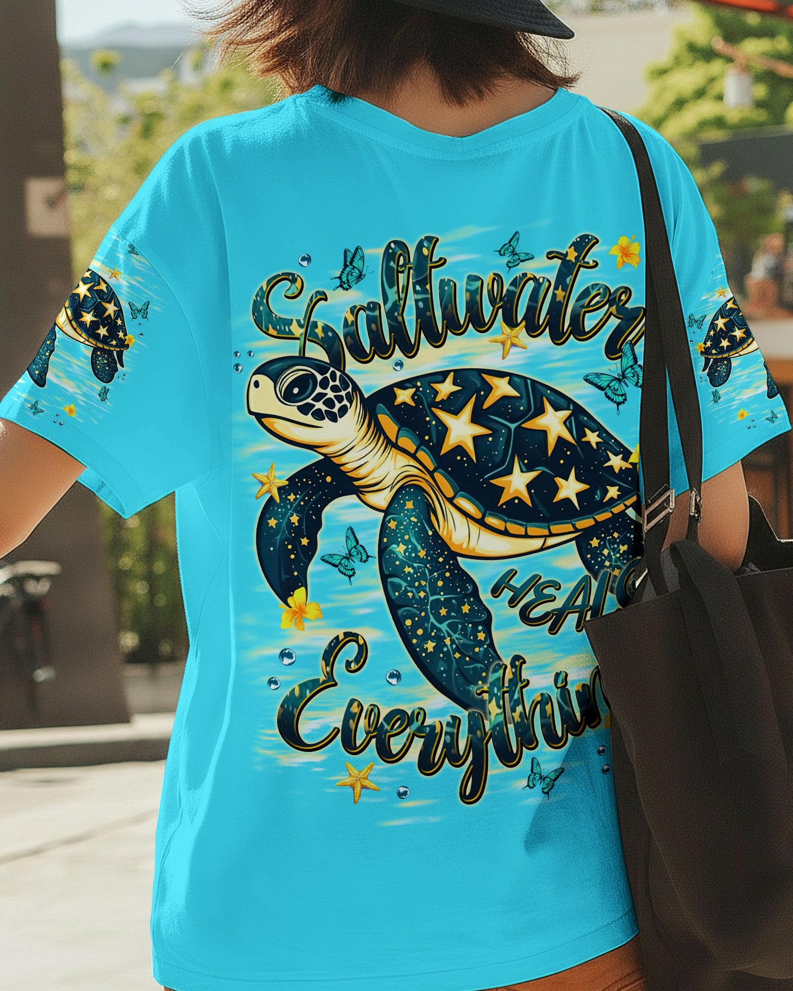 BLISSCORNERS SALTWATER HEALS EVERYTHING TURTLE ALL OVER PRINT