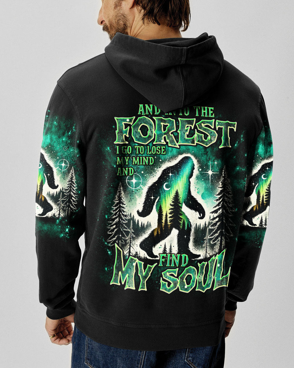 BLISSCORNERS AND INTO THE FOREST I GO BIGFOOT ALL OVER PRINT