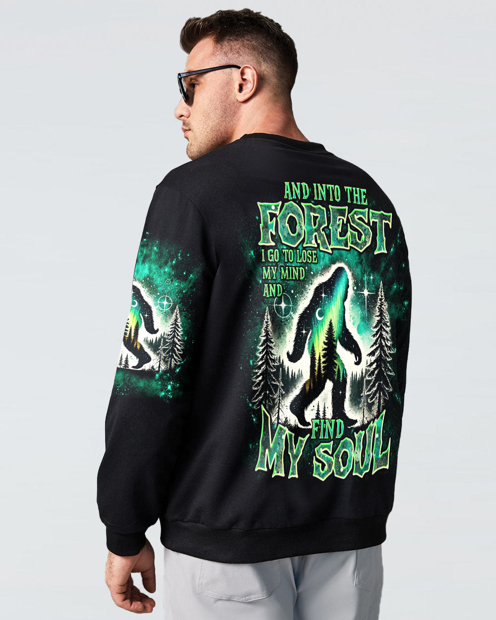 BLISSCORNERS AND INTO THE FOREST I GO BIGFOOT ALL OVER PRINT