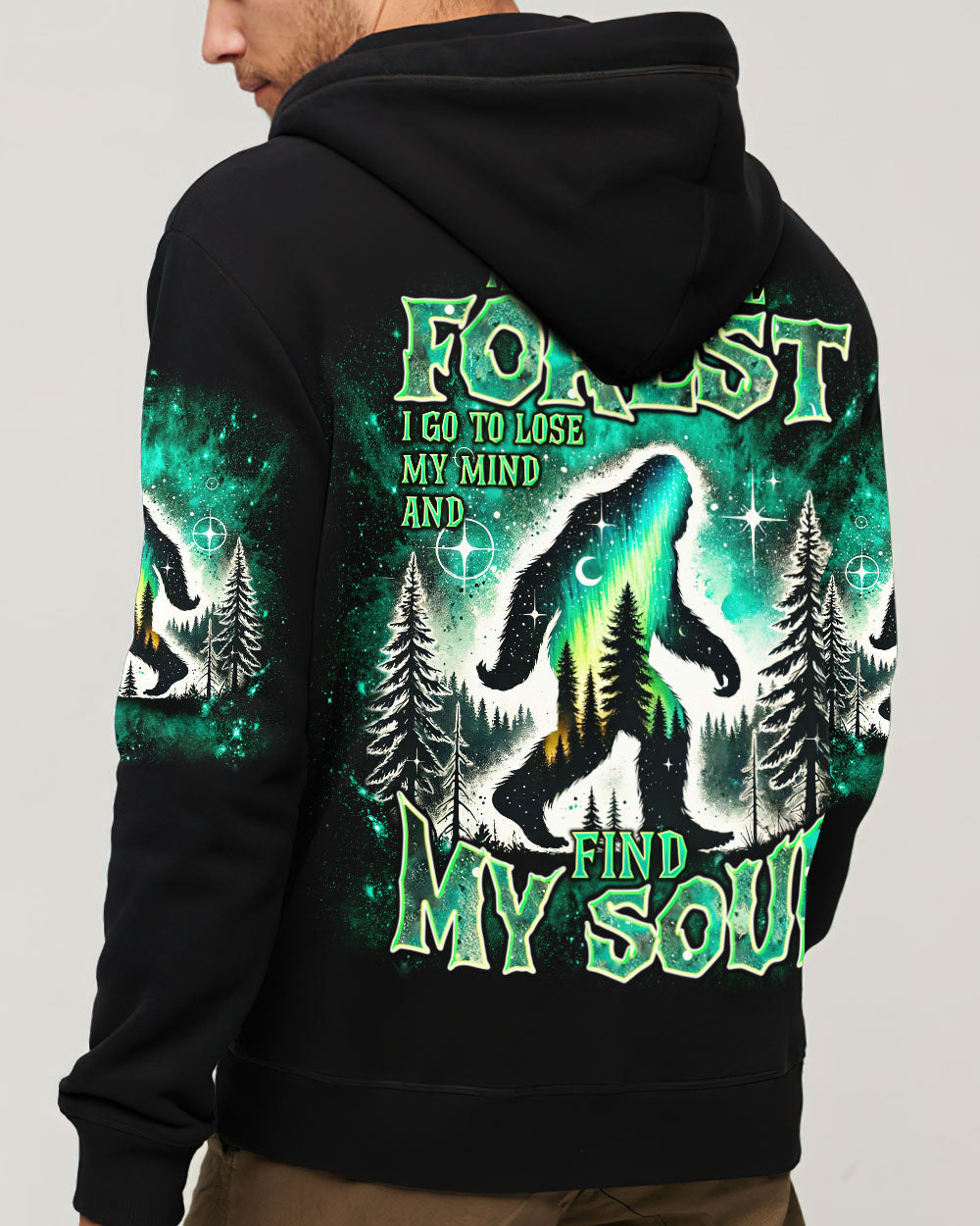 BLISSCORNERS AND INTO THE FOREST I GO BIGFOOT ALL OVER PRINT