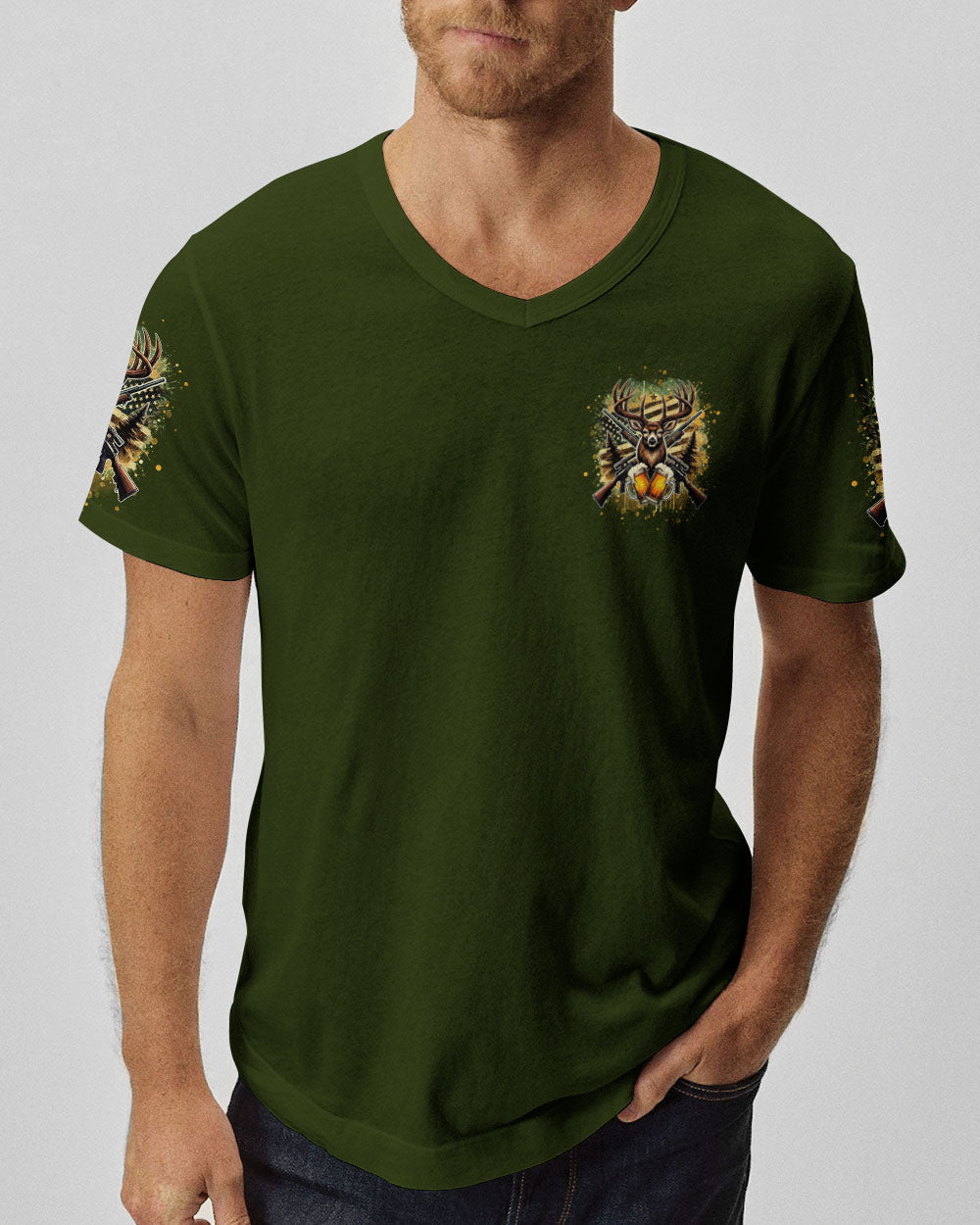 BLISSCORNERS DRINKING BEER AND SHOOTING DEER HUNTING ALL OVER PRINT