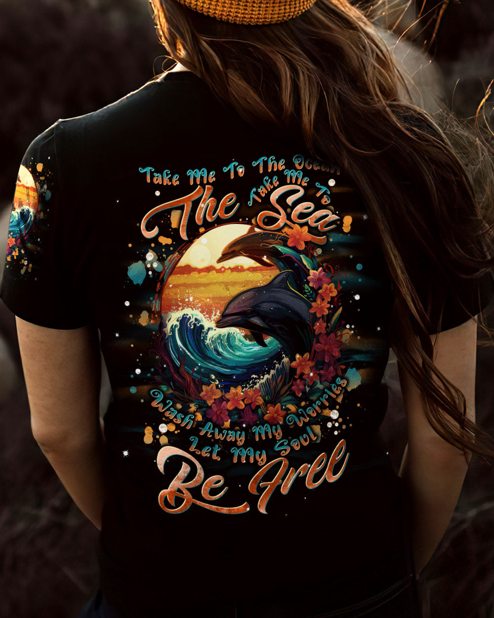 BLISSCORNERS TAKE ME TO THE OCEAN DOLPHIN ALL OVER PRINT