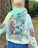 BLISSCORNERS BORN TO BE FREE LIKE A DOLPHIN AT SEA ALL OVER PRINT