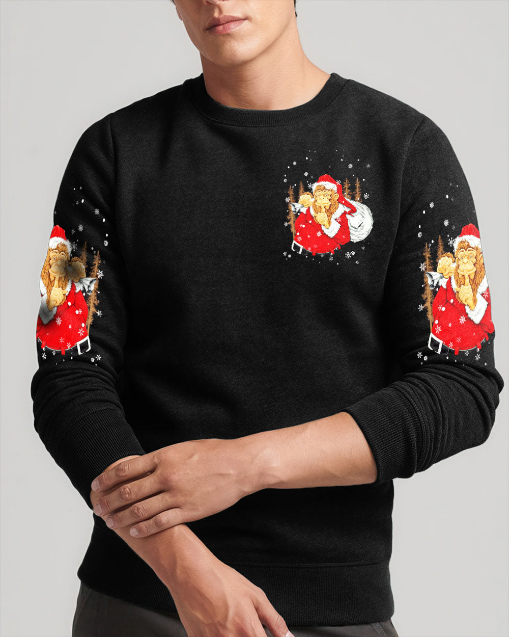 BLISSCORNERS DON'T STOP BELIEVING BIGFOOT CHRISTMAS ALL OVER PRINT