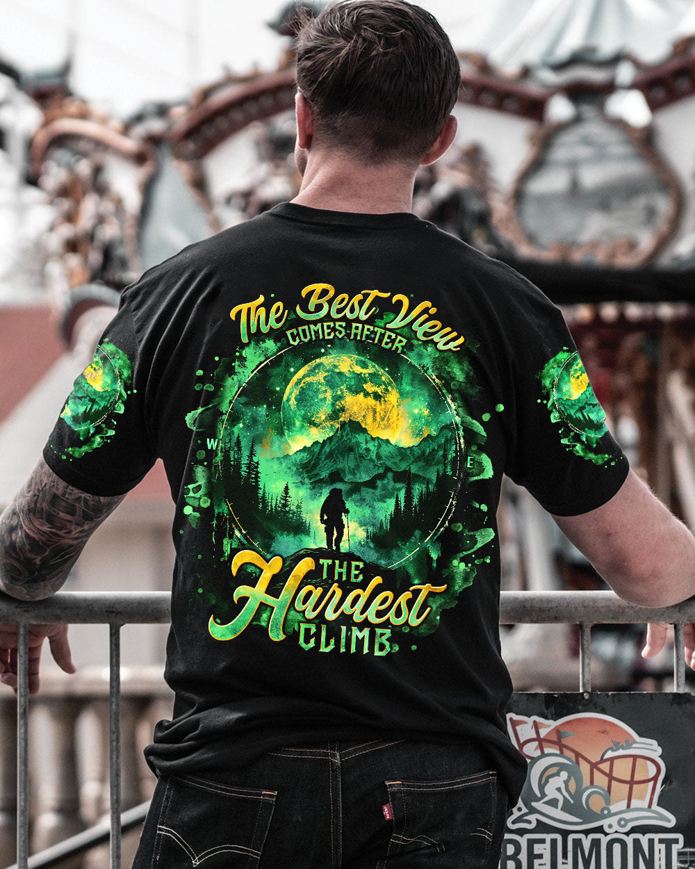 BLISSCORNERS THE BEST VIEW COMES AFTER BIGFOOT HIKING ALL OVER PRINT
