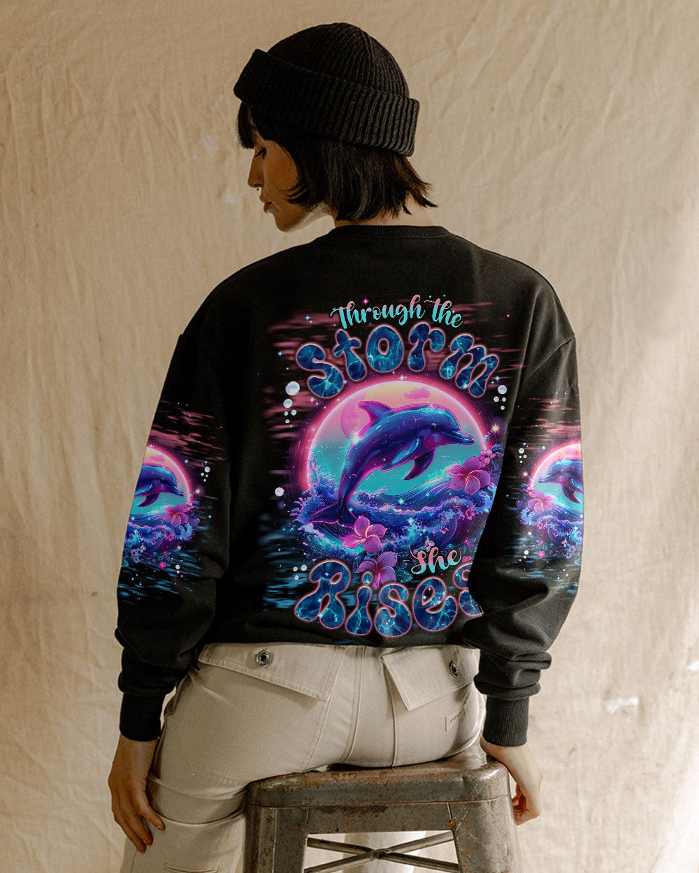 BLISSCORNERS THROUGH THE STORM DOLPHIN ALL OVER PRINT