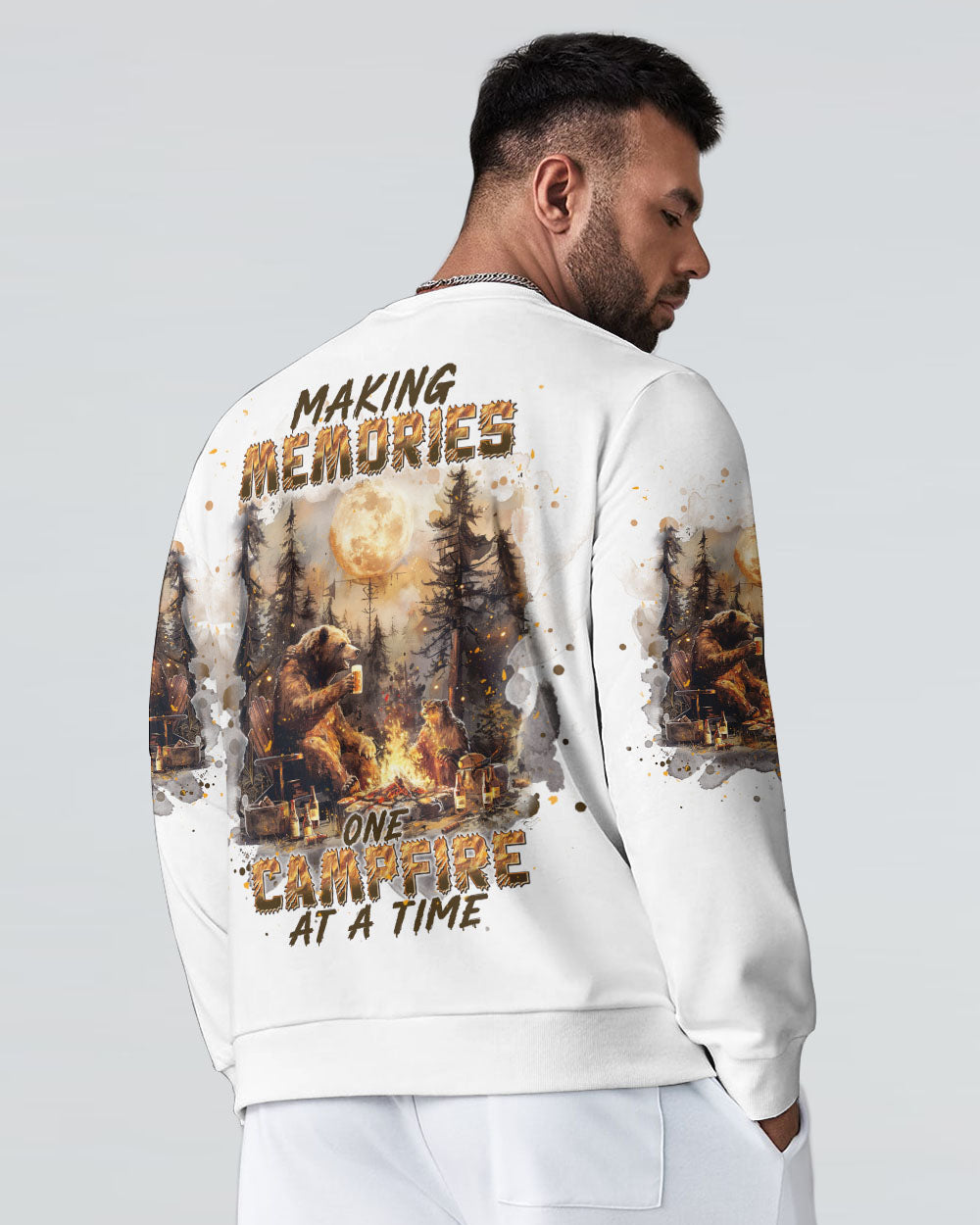 BLISSCORNERS MAKING MEMORIES ONE CAMPFIRE AT A TIME BEAR ALL OVER PRINT