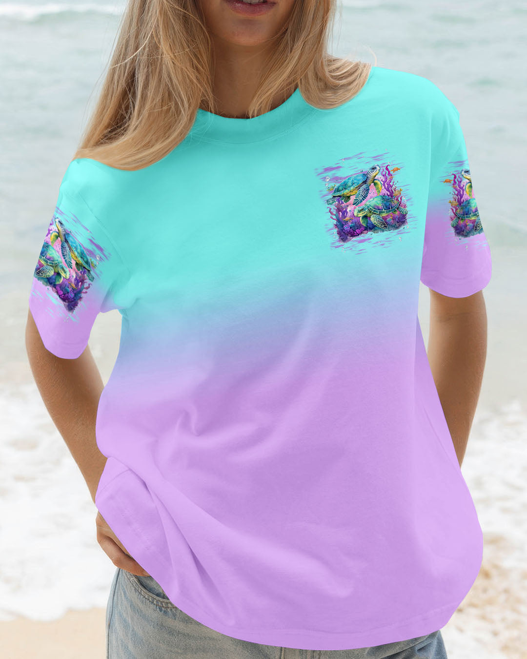 BLISSCORNERS SALTWATER HEALS EVERYTHING TURTLE ALL OVER PRINT