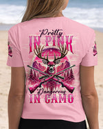 BLISSCORNERS PRETTY IN PINK HUNTING DEER ALL OVER PRINT