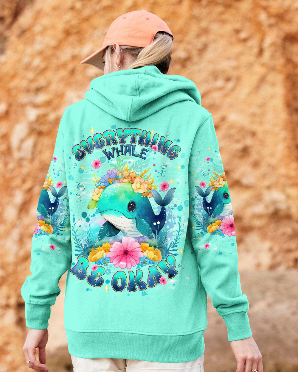 BLISSCORNERS EVERYTHING WHALE BE OKAY ALL OVER PRINT