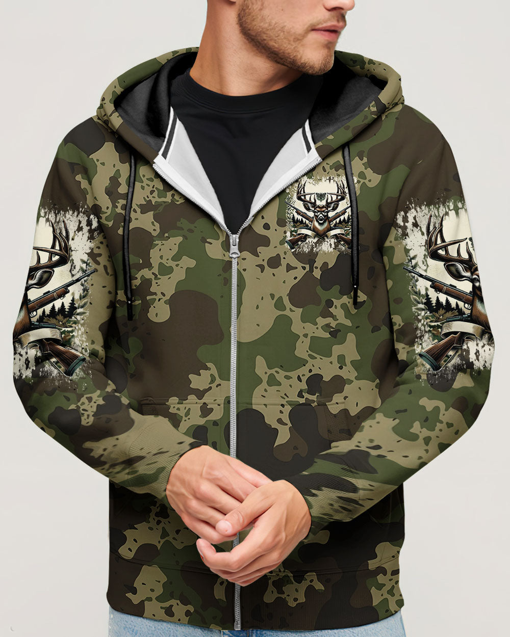 BLISSCORNERS NO BRAGGING UNTIL YOU'RE DRAGGING HUNTING ALL OVER PRINT