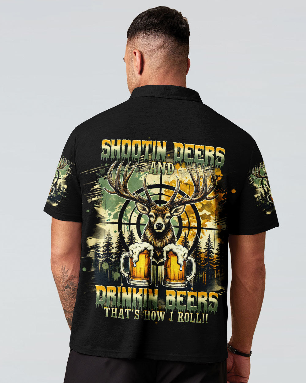 BLISSCORNERS SHOOTING DEERS AND DRINKING BEERS ALL OVER PRINT