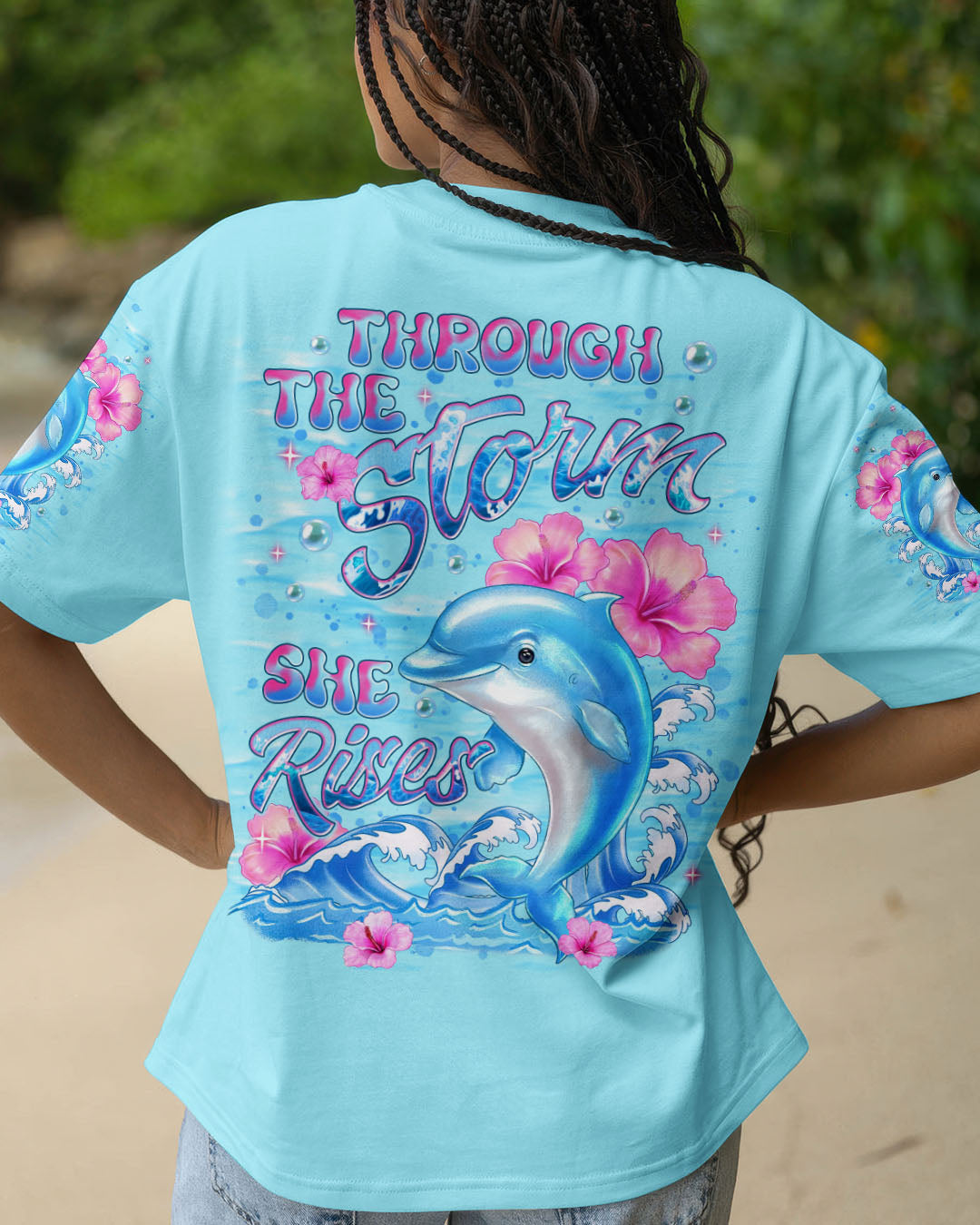 BLISSCORNERS THROUGH THE STORM DOLPHIN ALL OVER PRINT