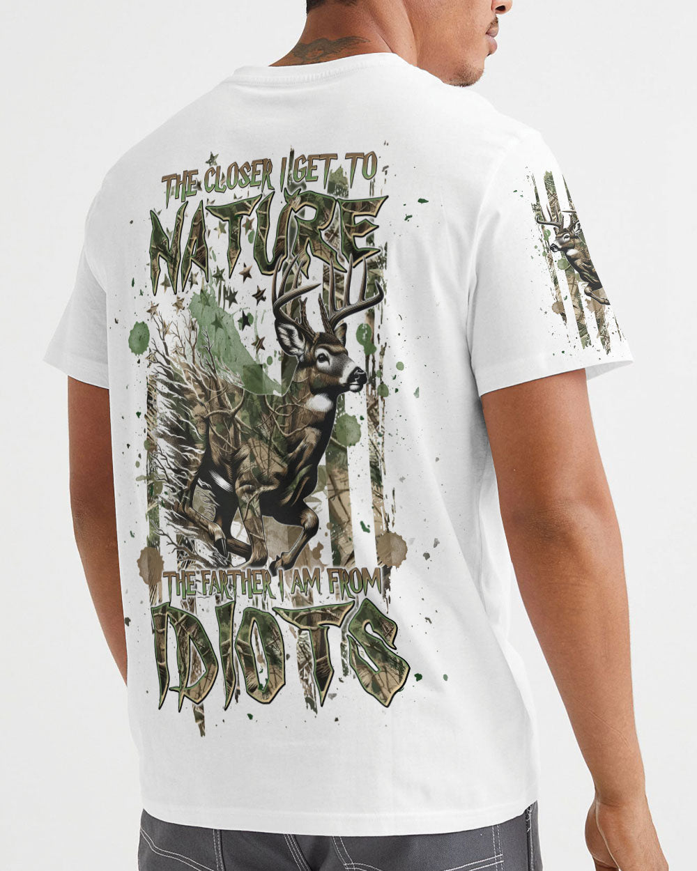 BLISSCORNERS THE CLOSER I GET TO NATURE DEER HUNTING ALL OVER PRINT