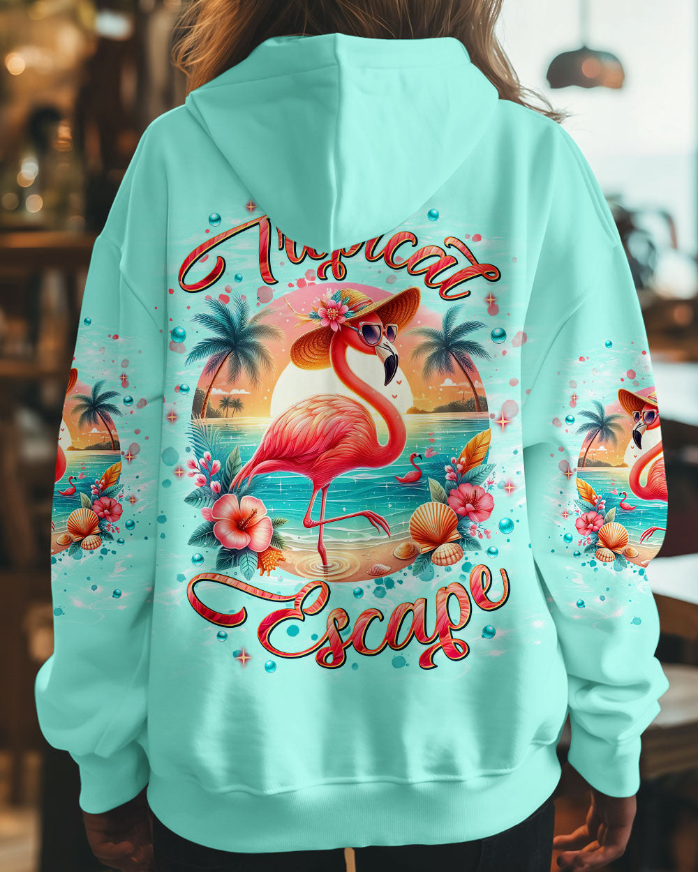 BLISSCORNERS TROPICAL ESCAPE FLAMINGO ALL OVER PRINT