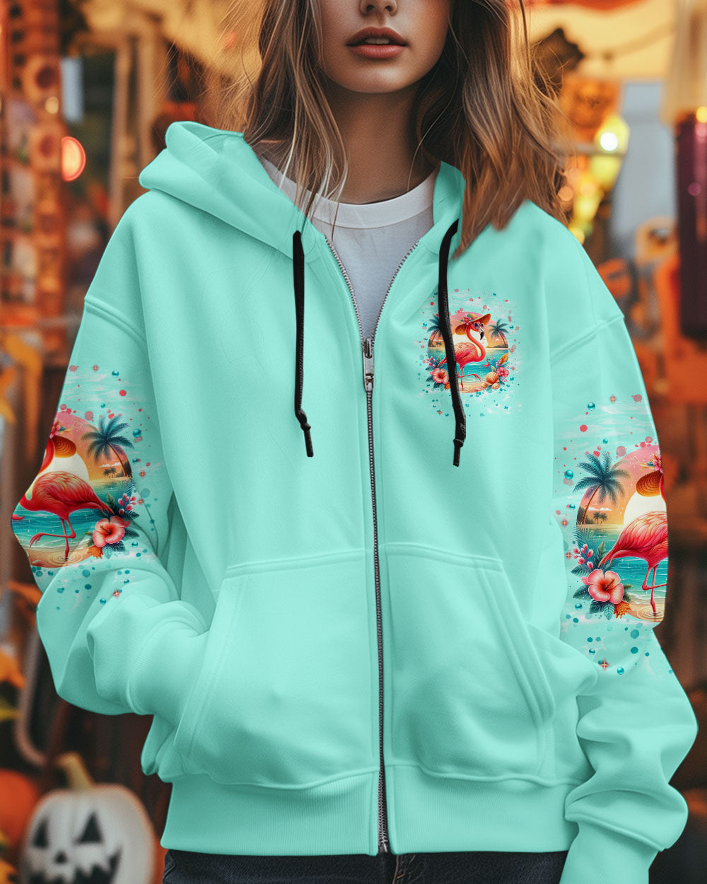 BLISSCORNERS TROPICAL ESCAPE FLAMINGO ALL OVER PRINT