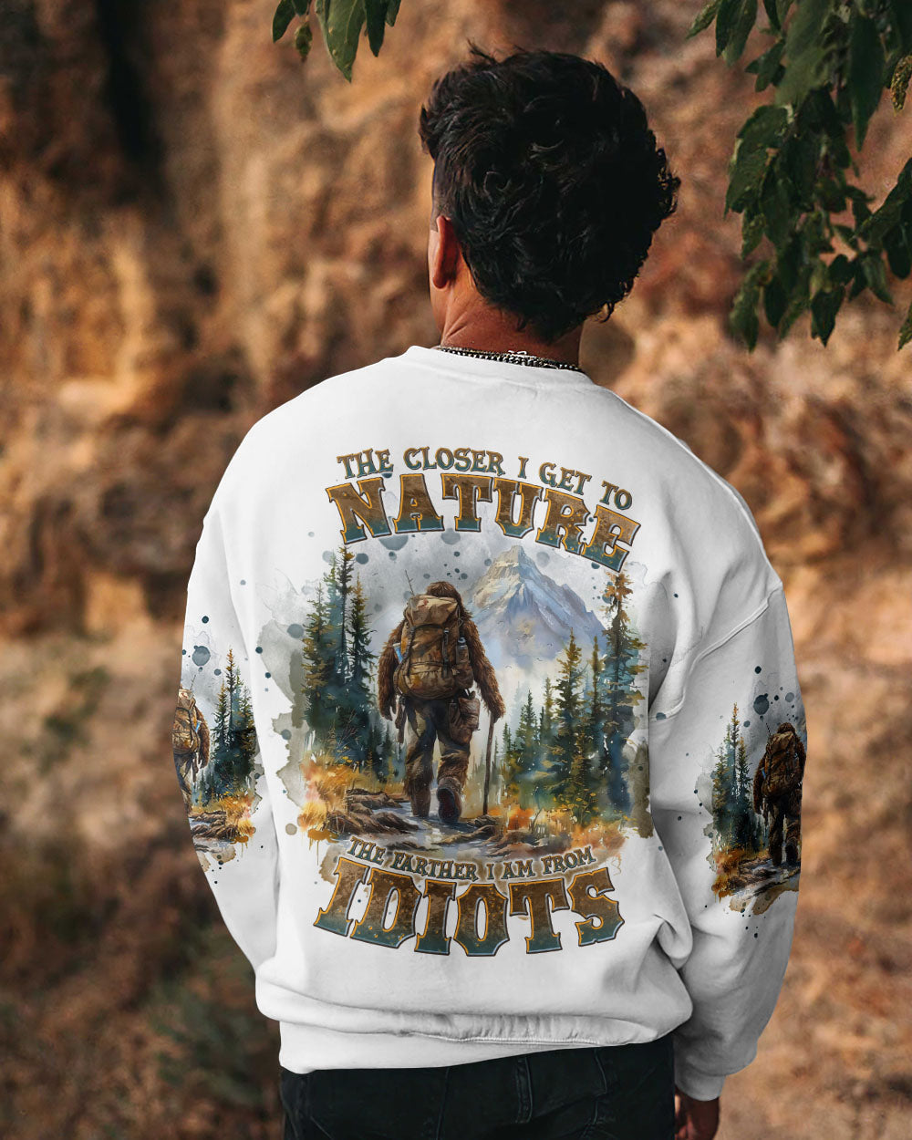 BLISSCORNERS THE CLOSER I GET TO NATURE BIGFOOT HIKING ALL OVER PRINT