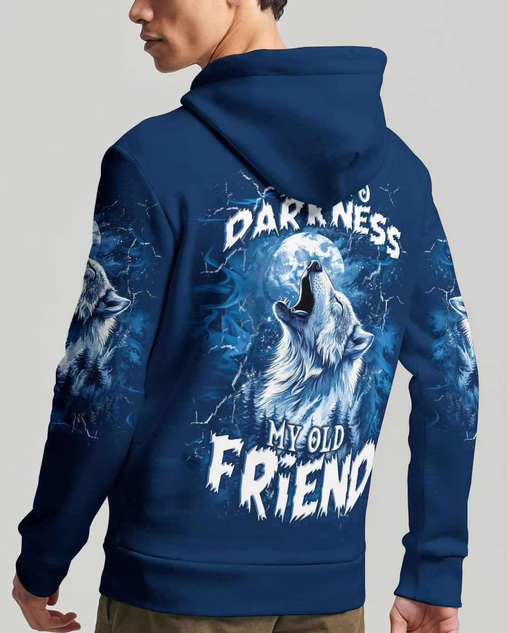 BLISSCORNERS HELLO DARKNESS MY OLD FRIEND WOLF ALL OVER PRINT