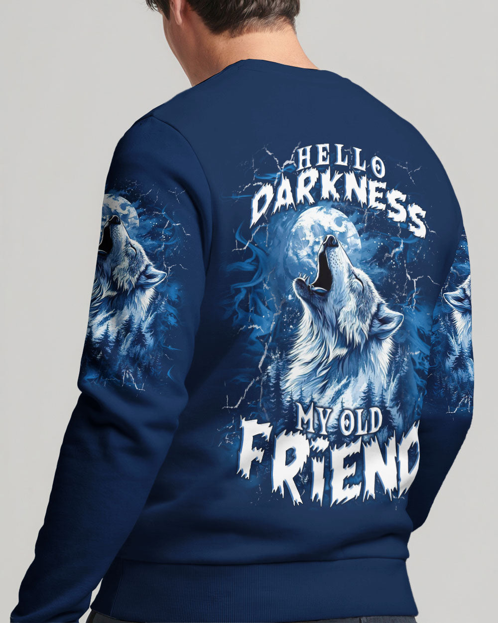 BLISSCORNERS HELLO DARKNESS MY OLD FRIEND WOLF ALL OVER PRINT
