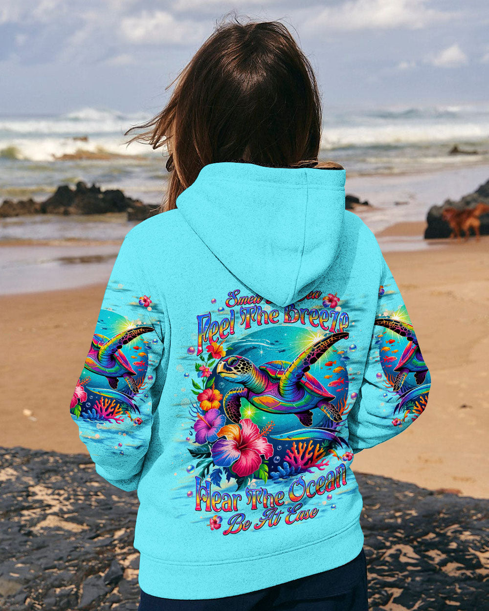 BLISSCORNERS SMELL THE SEA FEEL THE BREEZE TURTLE ALL OVER PRINT