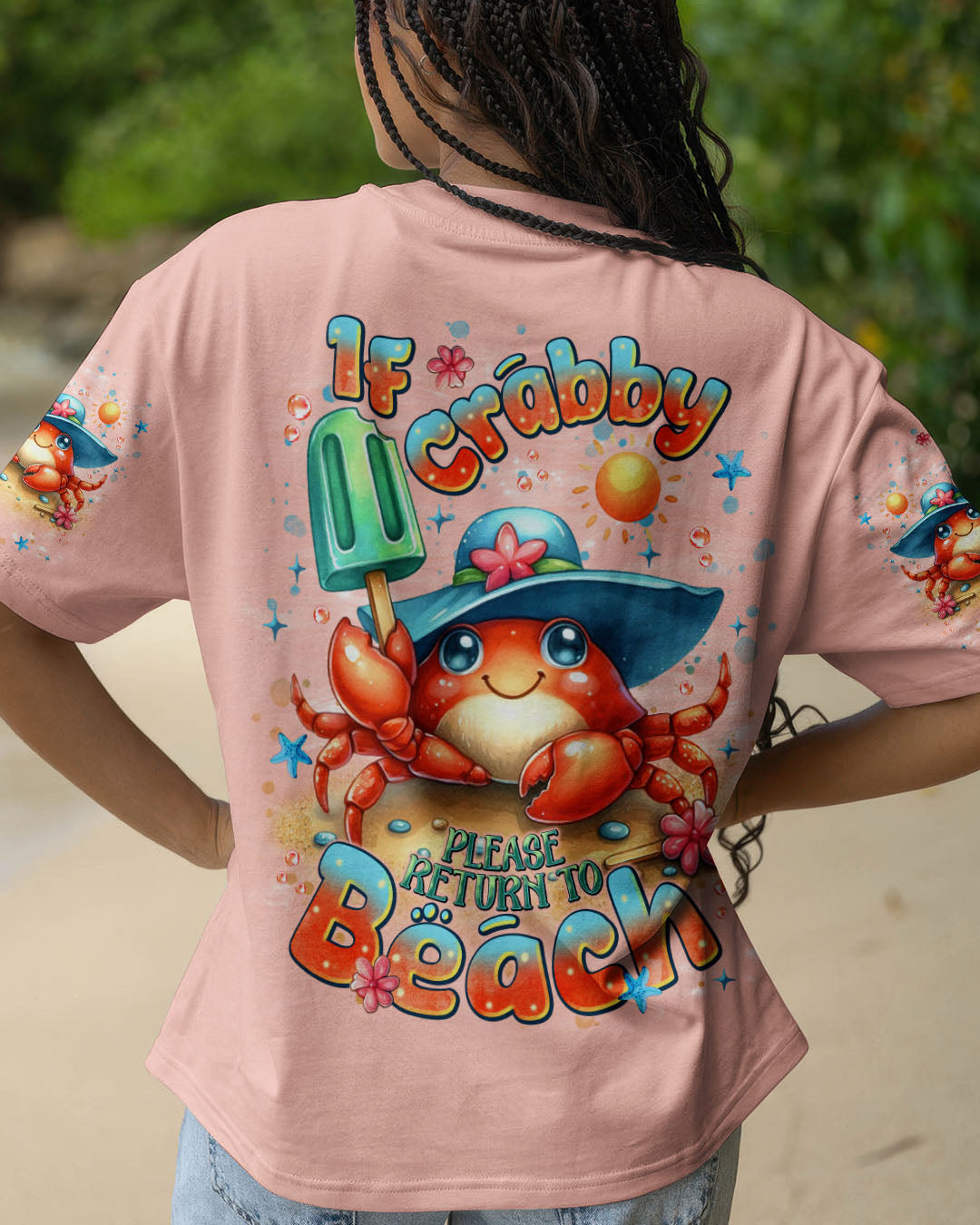 BLISSCORNERS IF CRABBY PLEASE RETURN TO BEACH ALL OVER PRINT