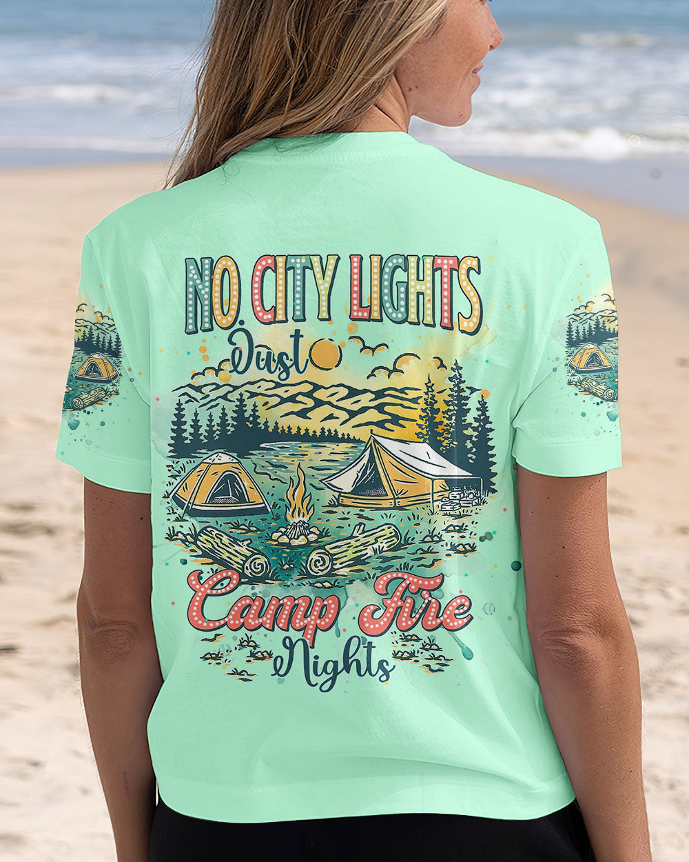 BLISSCORNERS NO CITY LIGHTS JUST CAMP FIRE NIGHTS ALL OVER PRINT