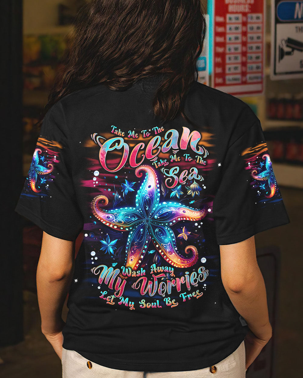 BLISSCORNERS TAKE ME TO THE OCEAN STARFISH ALL OVER PRINT